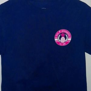 A Small Love Pineapples Tee Shirt Blue Pink And A Turquoise Color.